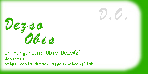 dezso obis business card